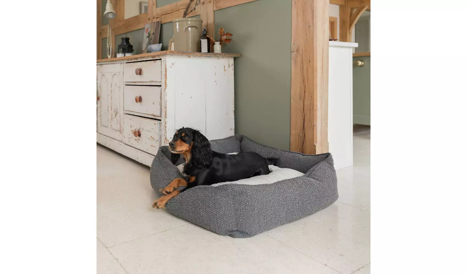 Box Bed Granite Boucle - Large