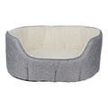 Linen Look Scallop Oval Dog Bed